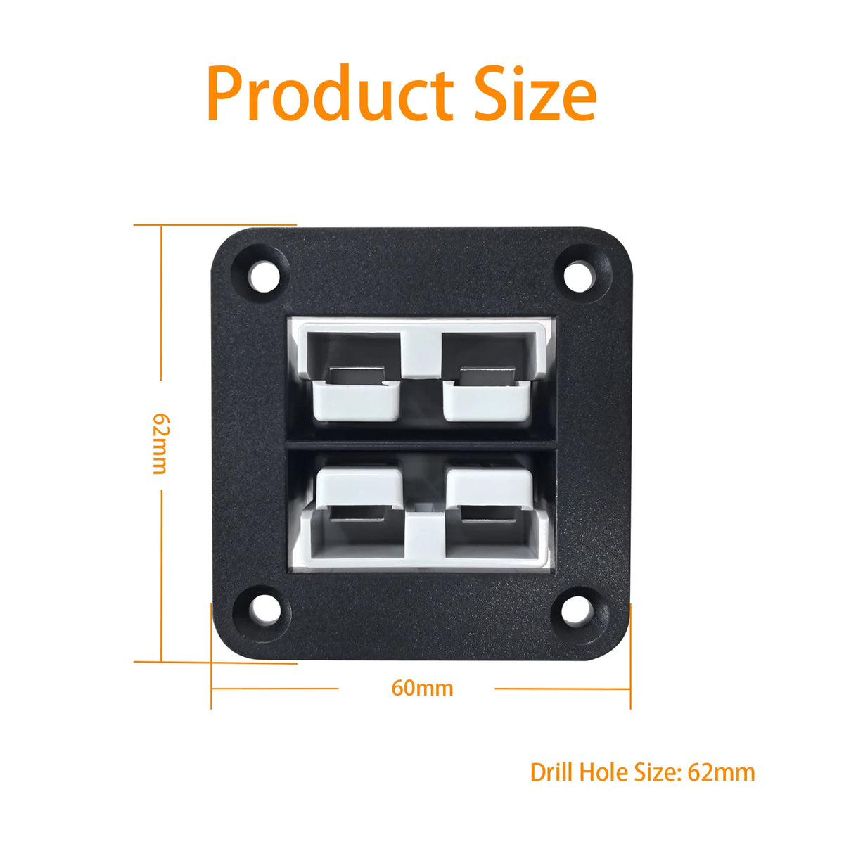 Power Plug for Dual Anderson Plug Flush Mount Panel 50A Batt
