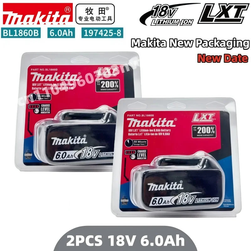 Genuine 6AH Makita BL1860 6Ah Battery Power Tools Li-ion Replacement LXT BL1850 BL1840 for 18V Screwdriver with BMS 18V Battery