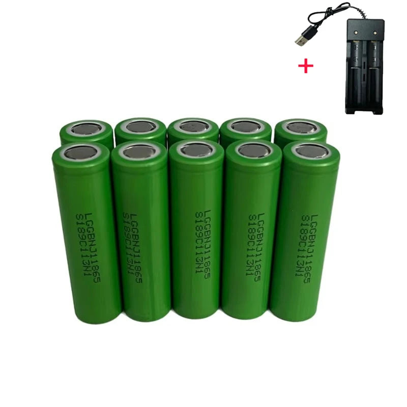 New 18650 Lithium Battery 1200mAh 3.7V INR18650 MJ1 High Power Tool Battery Flashlight 18650 Rechargeable Battery + Charger