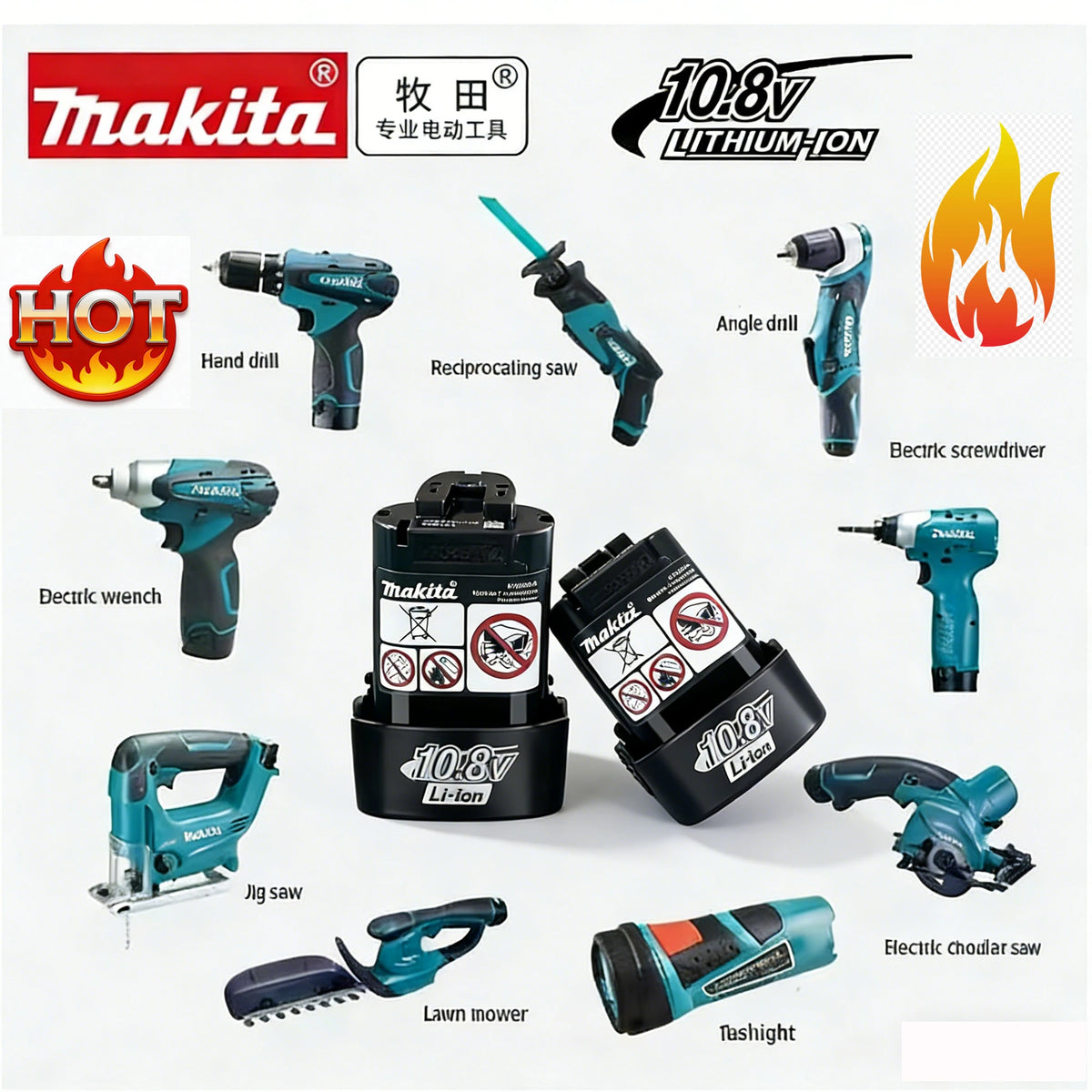 Makita 10.8V Original Battery BL1013 BL1020 BL1030 DF030D Ma