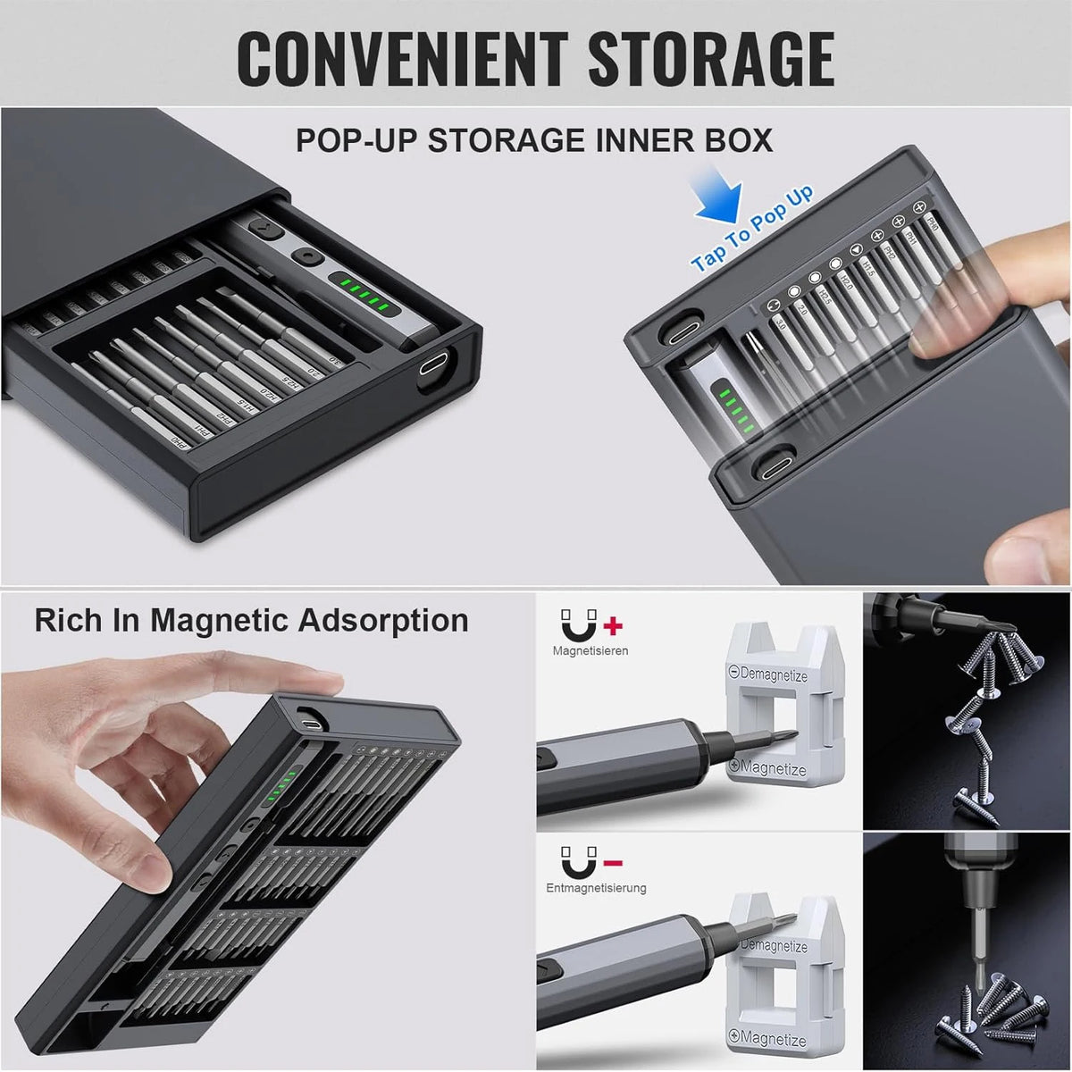 Precision Electric Screwdriver Set 72 in 1 Mini Cordless Scr