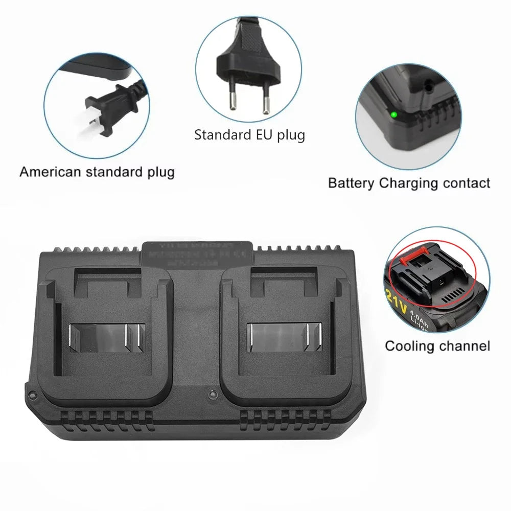 Fast Dual Slot Battery Charger Compatible With BL1415 BL1815