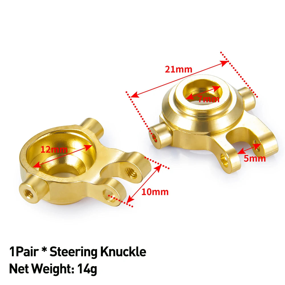 AXSPEED TRX4M Brass Weight Steering Link Blocks Knuckle Diff Cover Caster Blocks Hex Adapter for 1/18 TRX4M Upgrade Parts