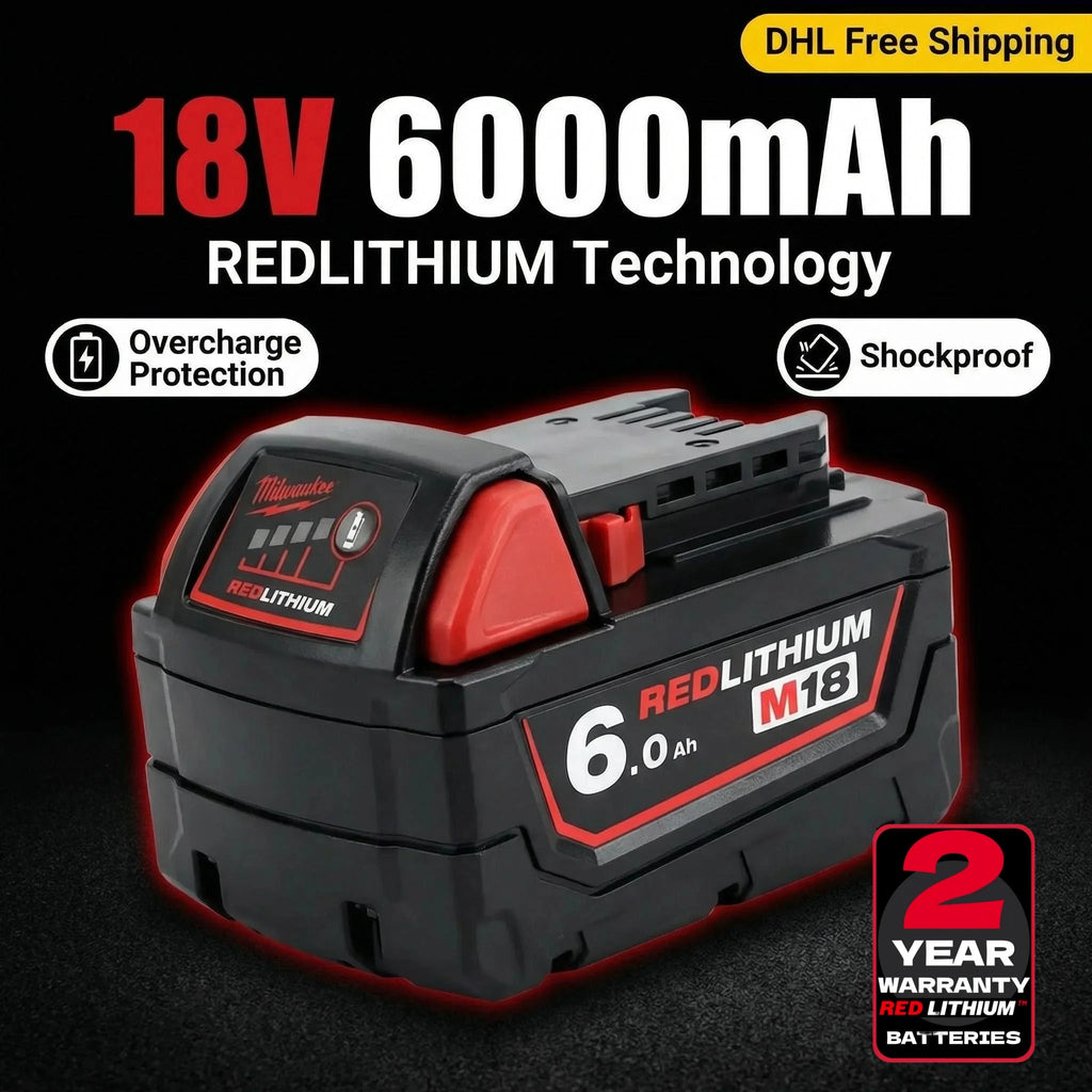 100% New Milwaukee M18 6.0Ah High Output Battery 18V Lithium