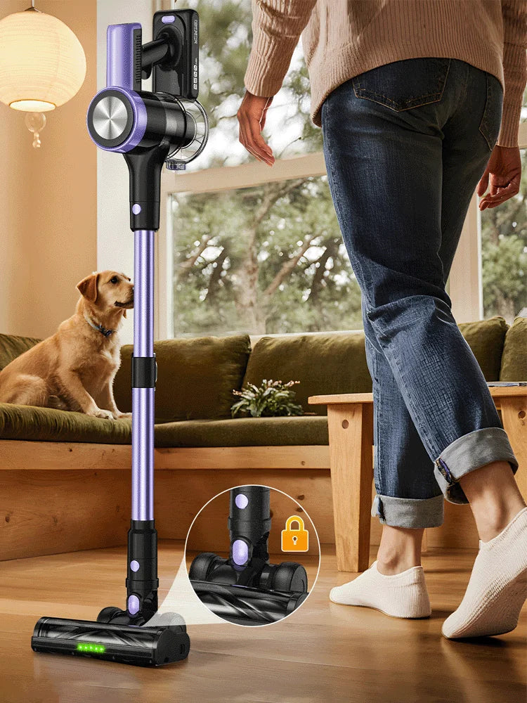 500W/55KPA Self-Standing Cordless Vacuum Cleaner 60 Mins Han