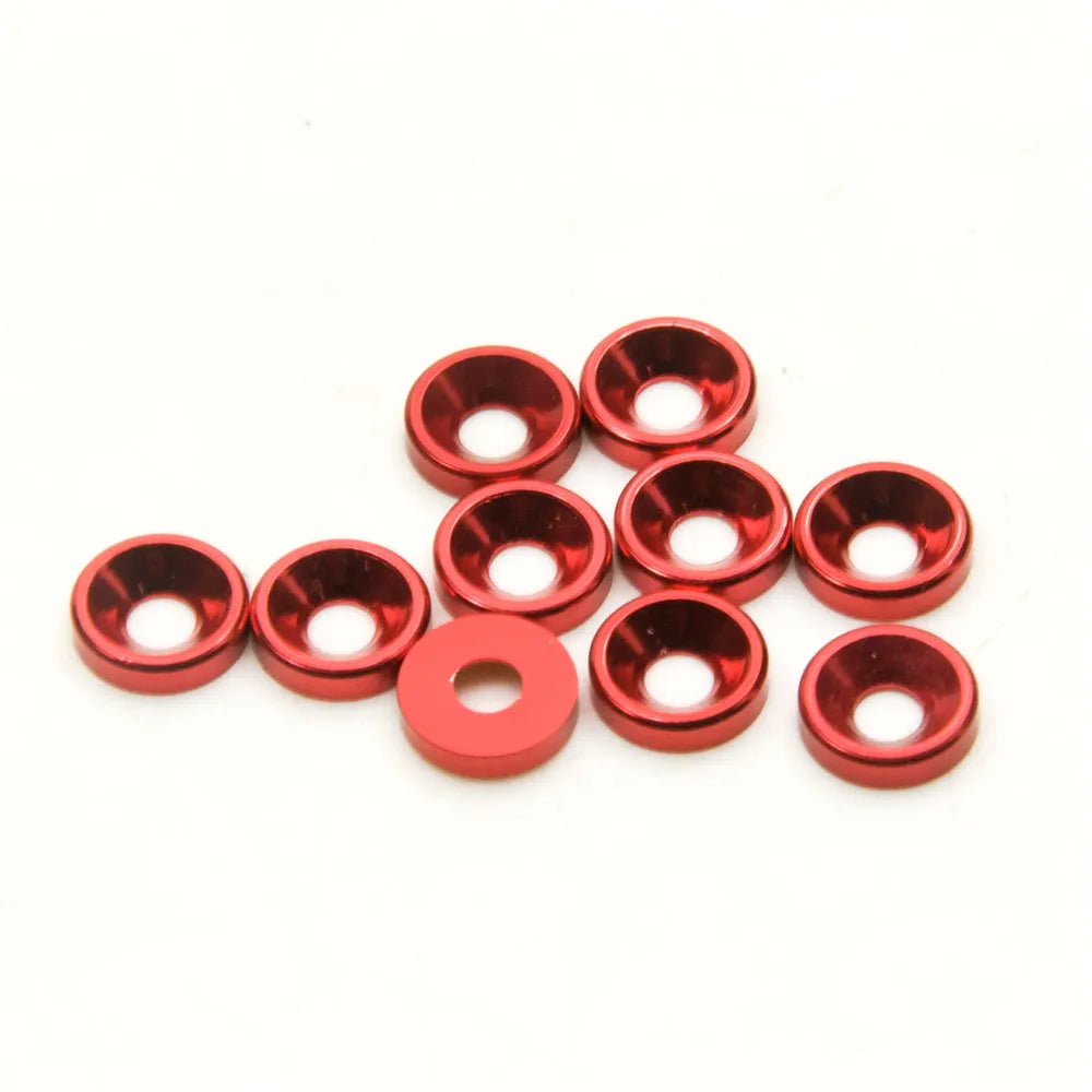AXSPEED 10Pcs Aluminum M3 Countersunk Head Washer Gasket Cap Screw Hex Socket Screw for RC Model Upgrade Parts