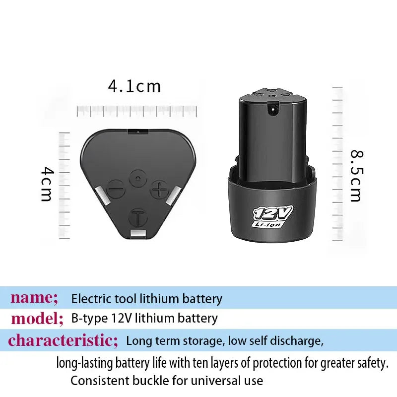 Suitable for 12V Power Tools Lithium-ion Rechargeable Batter