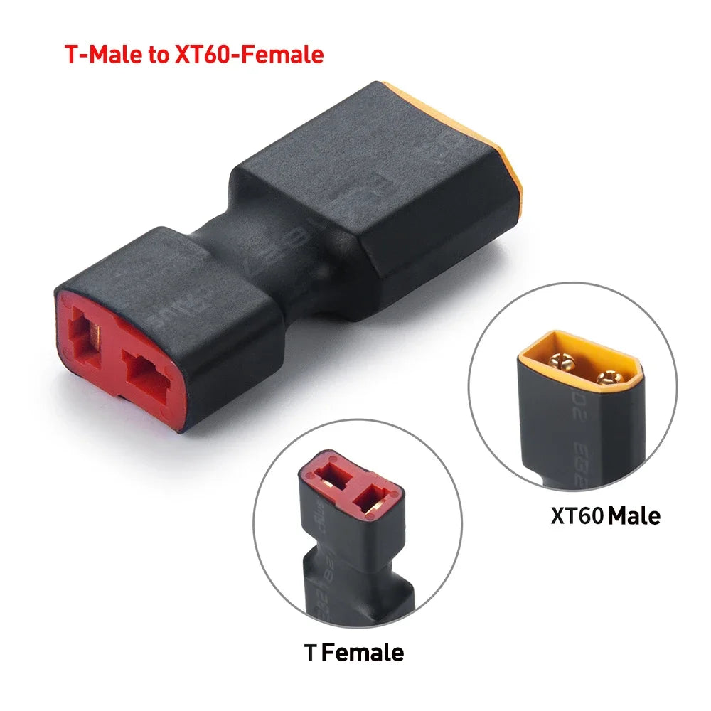 AXSPEED Adapter EC5 EC3 T TRX to XT60 T Deans Female Male Connectors Banana Plug RC Lipo Battery Control Parts DIY