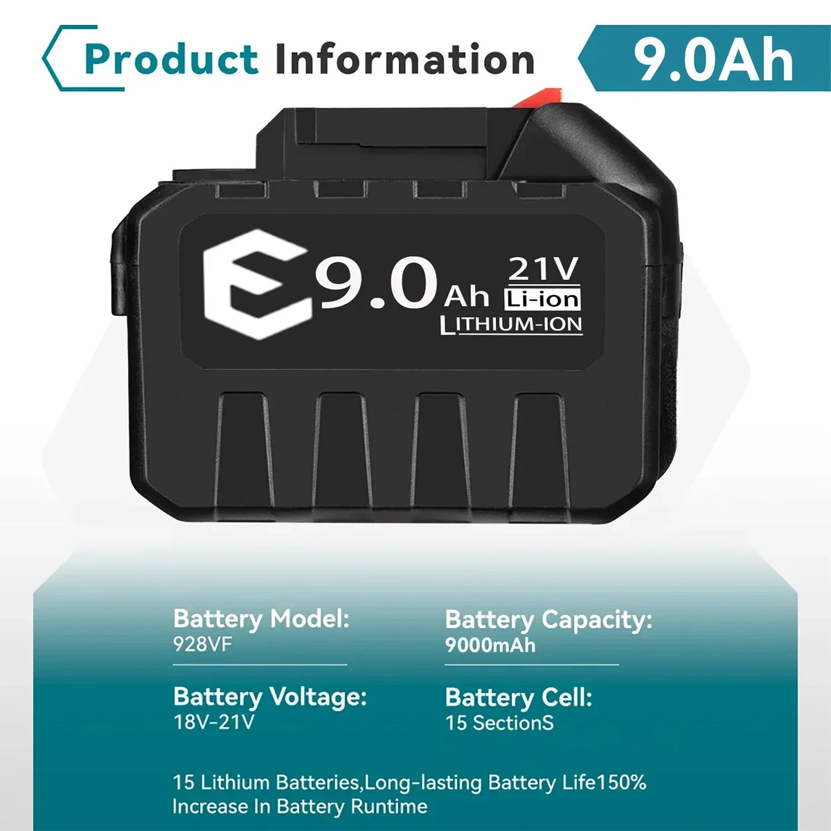 18V 21V 388VF Battery Rechargeable 3000mah 6000mah 9000mah L
