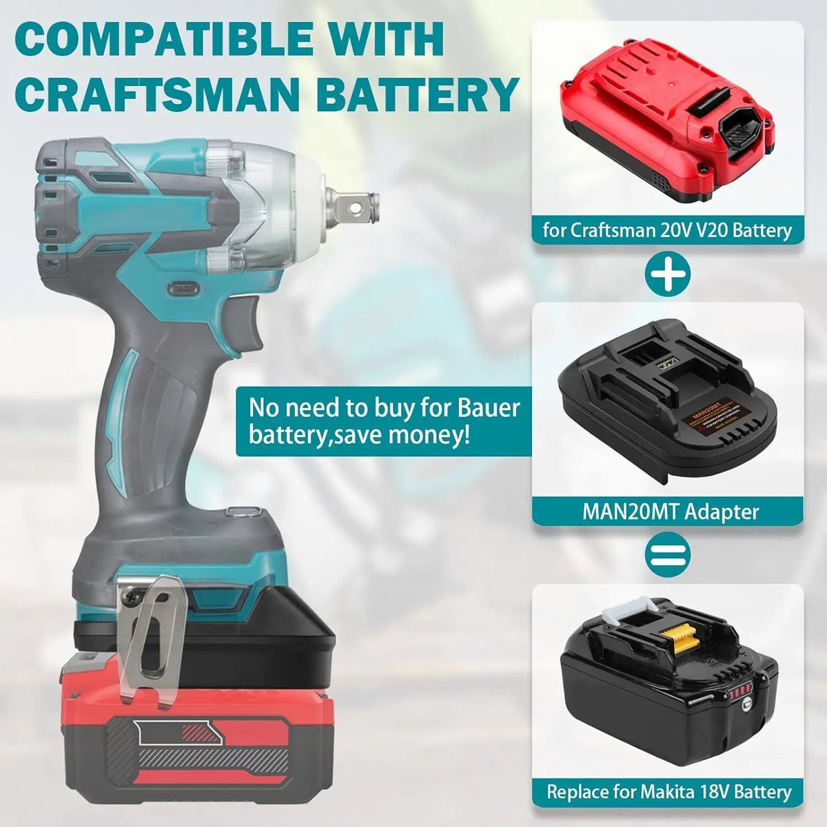 Adapter for New Stanley V20 20V SB202 SB204 SB206 Battery Co