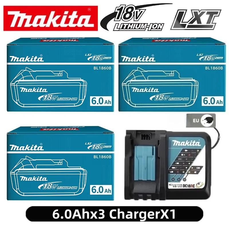 100% Original Style 18V 6.0Ah Rechargeable Battery Use Power Tool Battery Compatible With Makita BL1830 BL1860B Cordless Tools