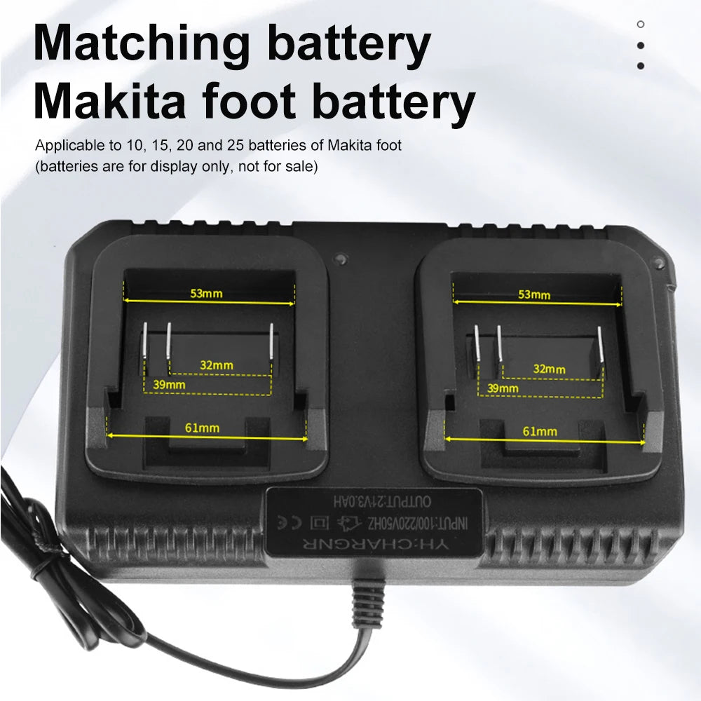 Fast Dual Slot Battery Charger Compatible With BL1415 BL1815
