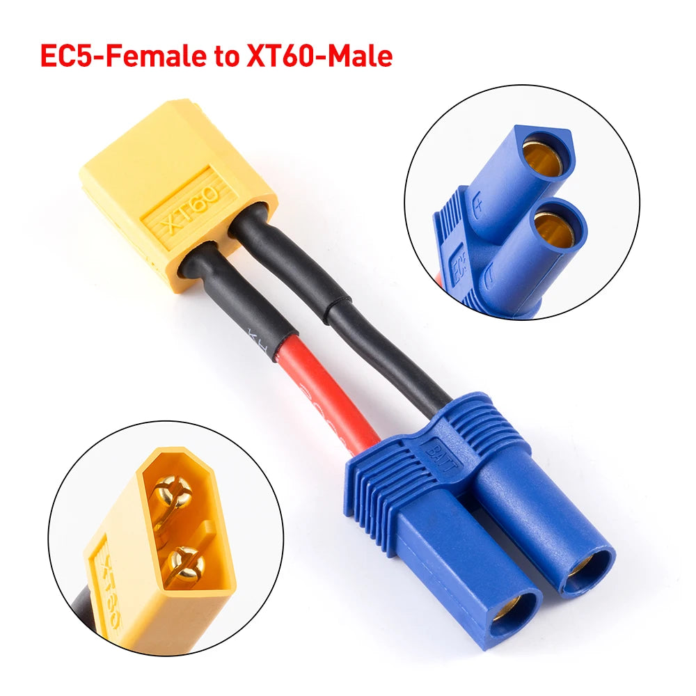 AXSPEED Adapter T TRX EC3 EC5 to XT60 T Deans Female Male Connectors Banana Plug RC Lipo Battery Control Parts