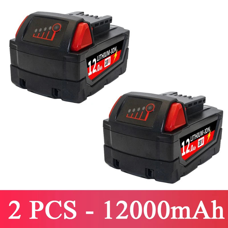 For Milwaukee M18 Power Tool Battery Charger BR XC 18V Milwaukee M18B5 48-11-1860 Built-in 18650 Battery 6.0Ah/9.0Ah/12.0Ah
