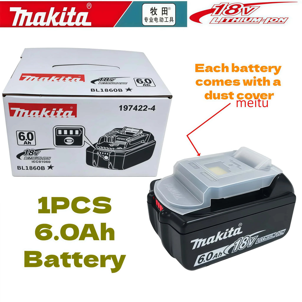 Genuine 6AH Makita BL1860B 6Ah Battery Power Tools Li-ion Replacement LXT BL1850 BL1840 for 18V Screwdriver with BMS 18V Battery