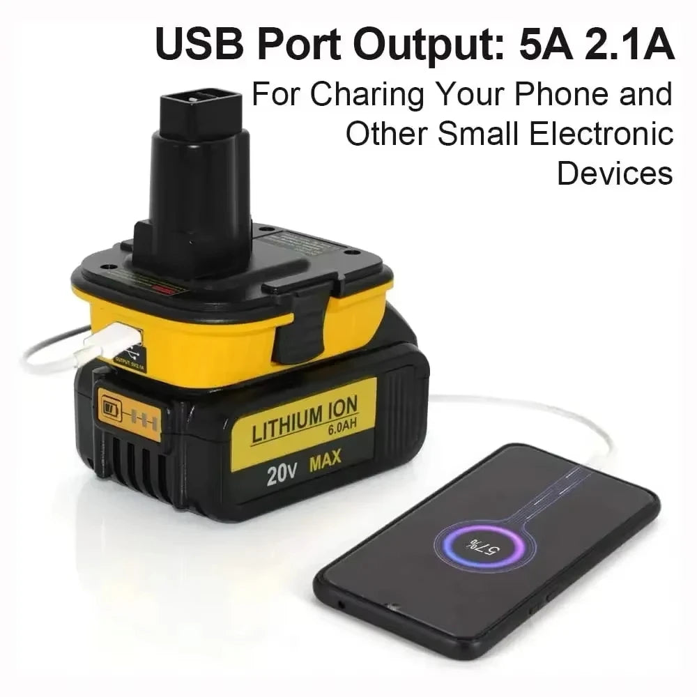 DCA1820 Power Tool Adapter USB Power Bank For Dewalt 20V Li-