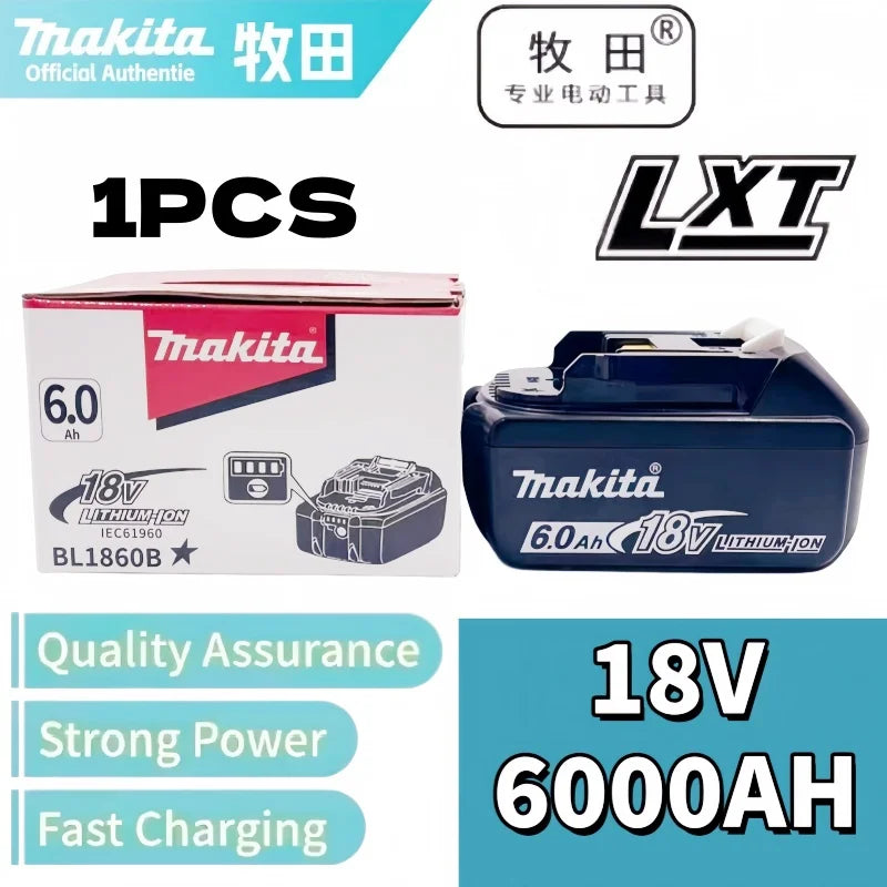 Genuine Makita 18V LXT 6.0Ah Li-ion Rechargeable Battery Replacement for BL1840 BL1850 BL1860 Power Tool Battery