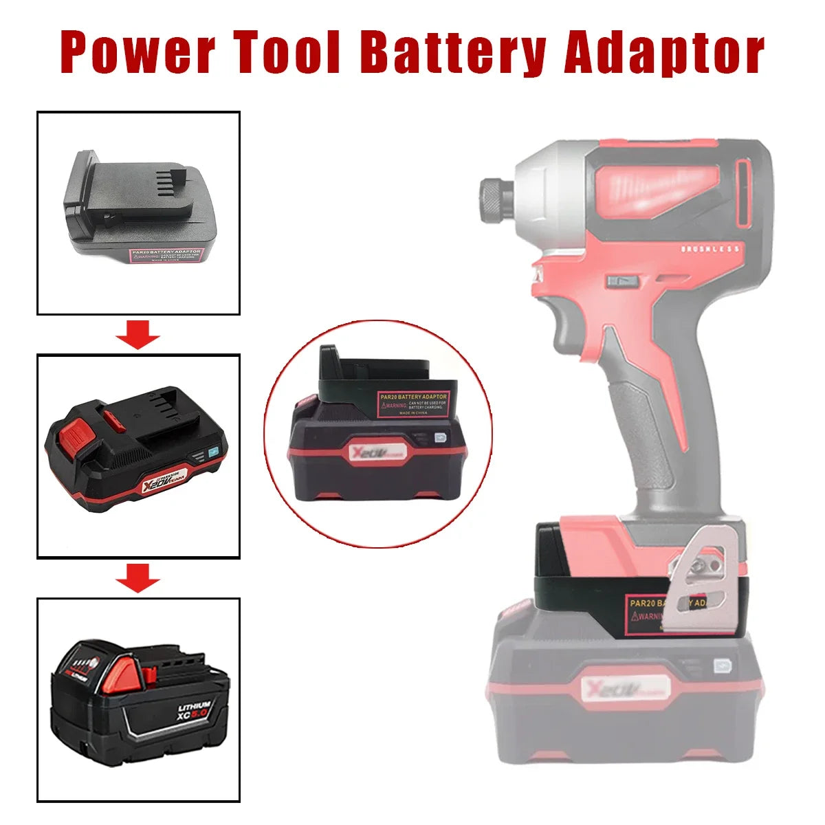 For Parkside 20V Lithium Batteries Battery Adapter Converter