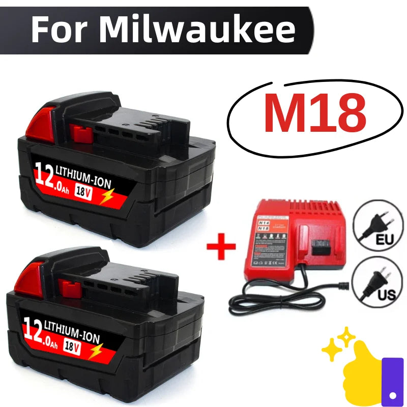For Milwaukee M18 Power Tool 6.0Ah 9.0Ah 12.0Ah Lithium-ion 