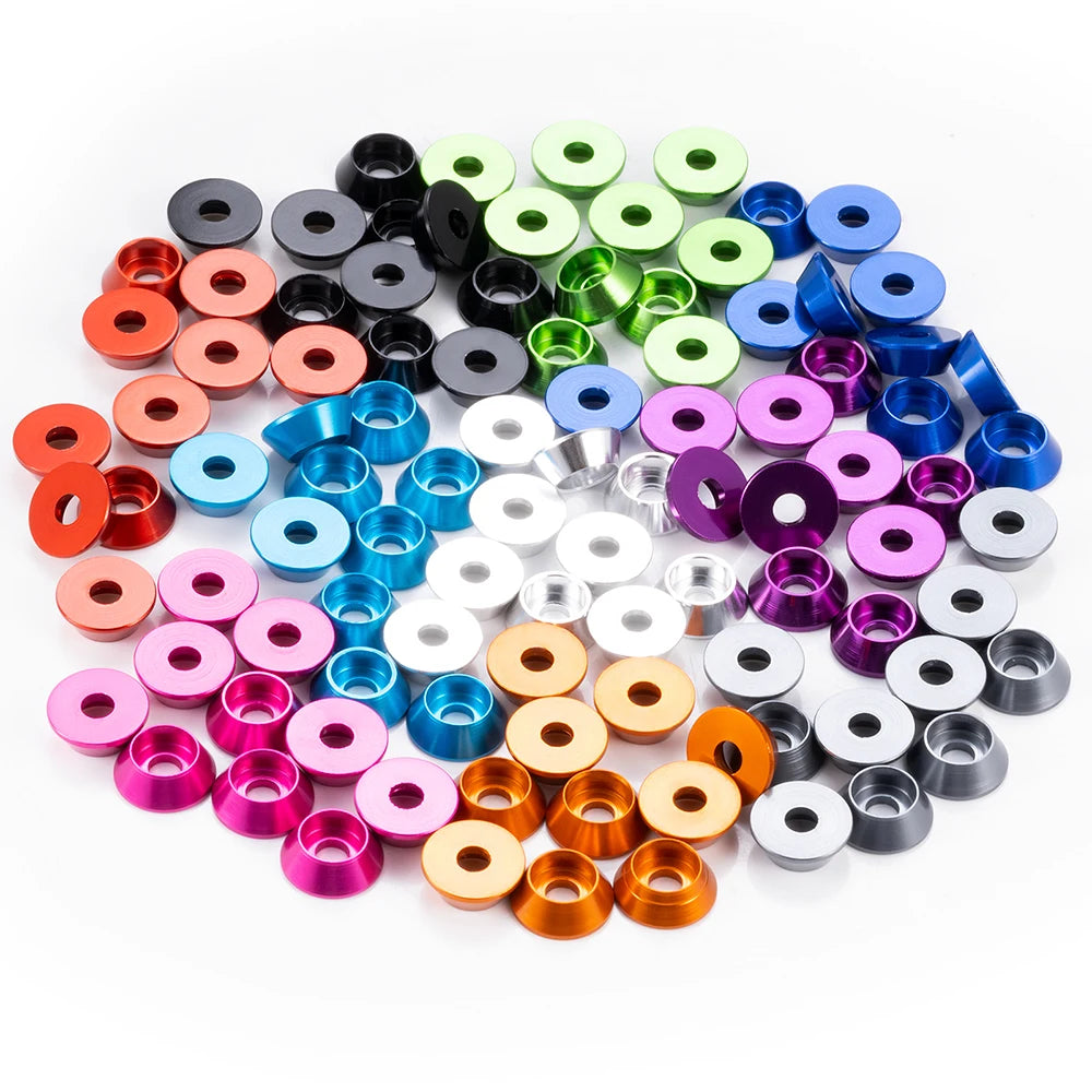 AXSPEED 10Pcs Aluminum M3 Countersunk Head Washer Gasket Cap