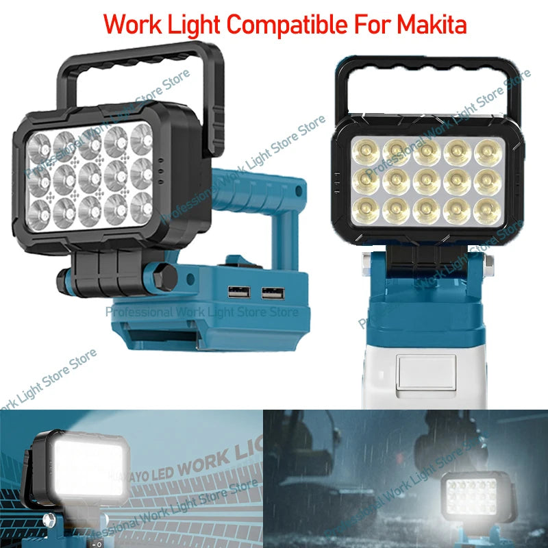 LED Work Light For Makita 18V Battery Cordless Camping Light