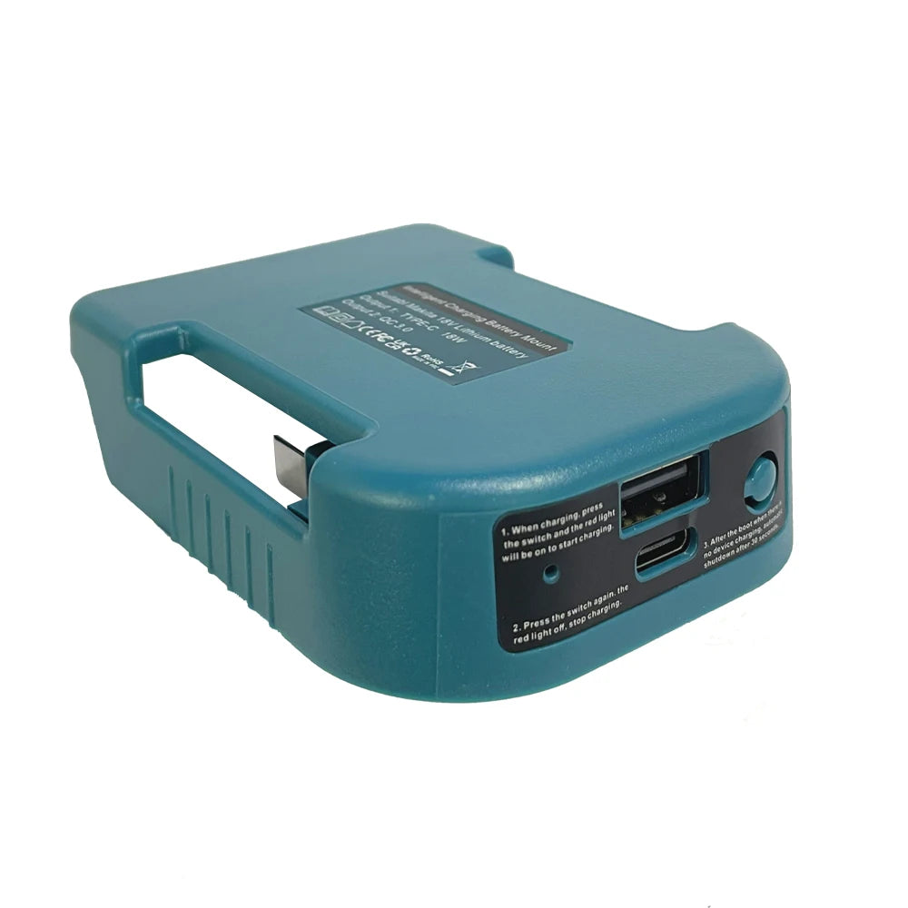 1pc For Makita 18V&40V With USB With Type-C Battery Holder F