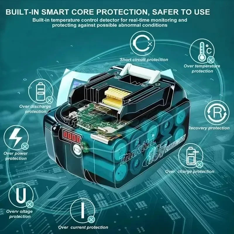 100% Original Makita 18V 6.0 Rechargeable LithiumBattery wit