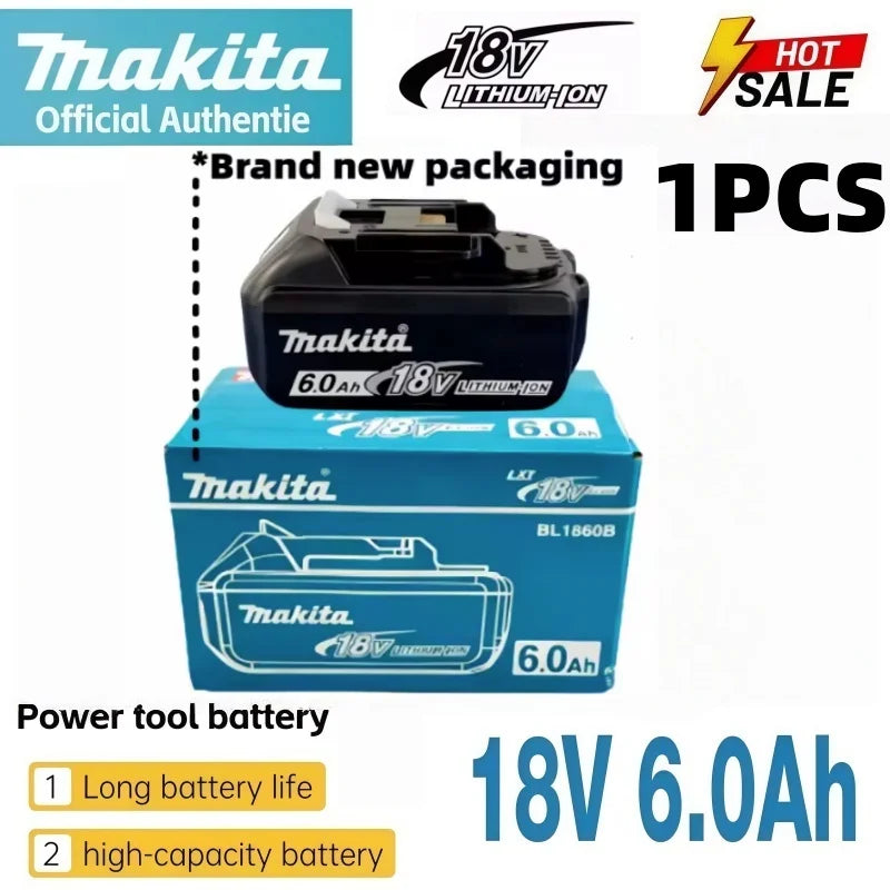 Genuine Makita 18V LXT 6.0Ah Li-ion Rechargeable Battery Replacement for BL1840 BL1850 BL1860 Power Tool Battery