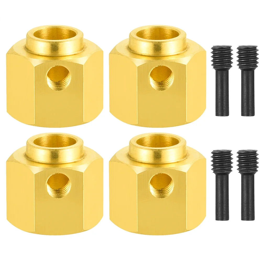 AXSPEED 4PCS 12mm Wheel Hex Adapter Heavy Duty Brass 5/8/9/10/11/12/15/20mm for 1/10 TRX4 TRX6 RC Crawler Car Parts