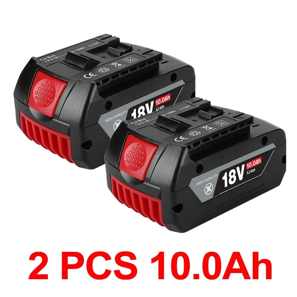 NEW 18V 10Ah Rechargeable Li-Ion Battery for Bosch 18V Power Tool Backup 6000mah Portable Replacement BAT609 Indicator Light