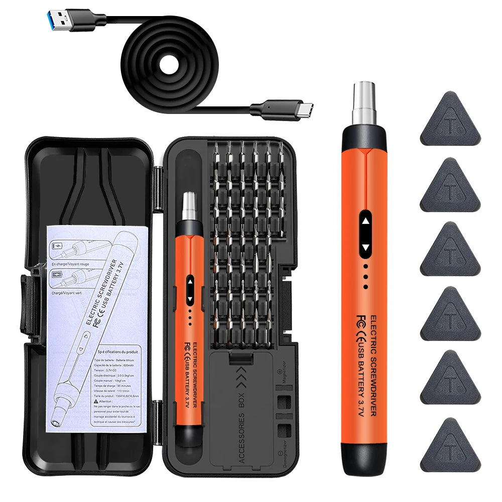 Electric Screwdriver Set Precision Power Tool Kit Rechargeable Wireless Mini Small Bits for Mobile Cell computer Repair CRV