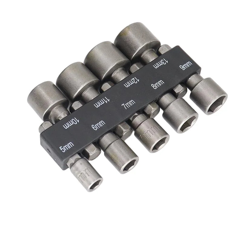 9pcs 5mm-13mm Hex Socket Set Nut Driver Screwdriver Bits Sle