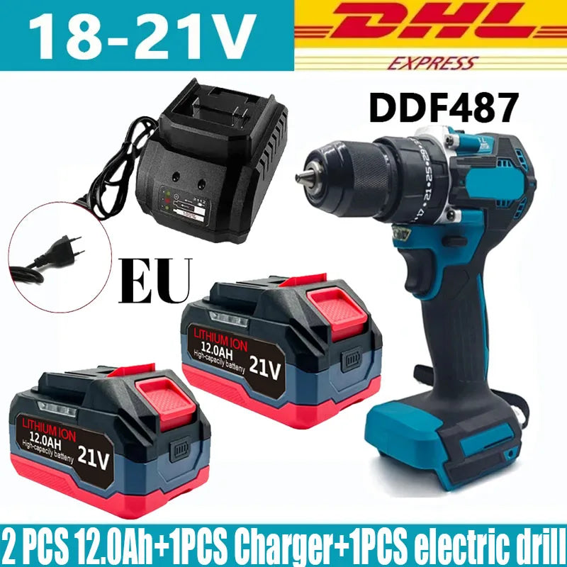 21V 6.0Ah 12.0Ah For Makita 18V Battery Power Tools Li-ion Replacement LXT BL1850 BL1860 DDF487 for 18V Screwdriver with BMS