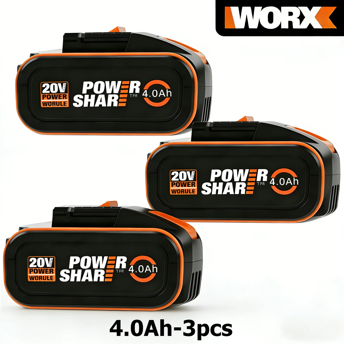 Worx 20V High-Capacity Battery 4.0/6.0/8.0Ah multi-tool shared power shock-resistant for long life