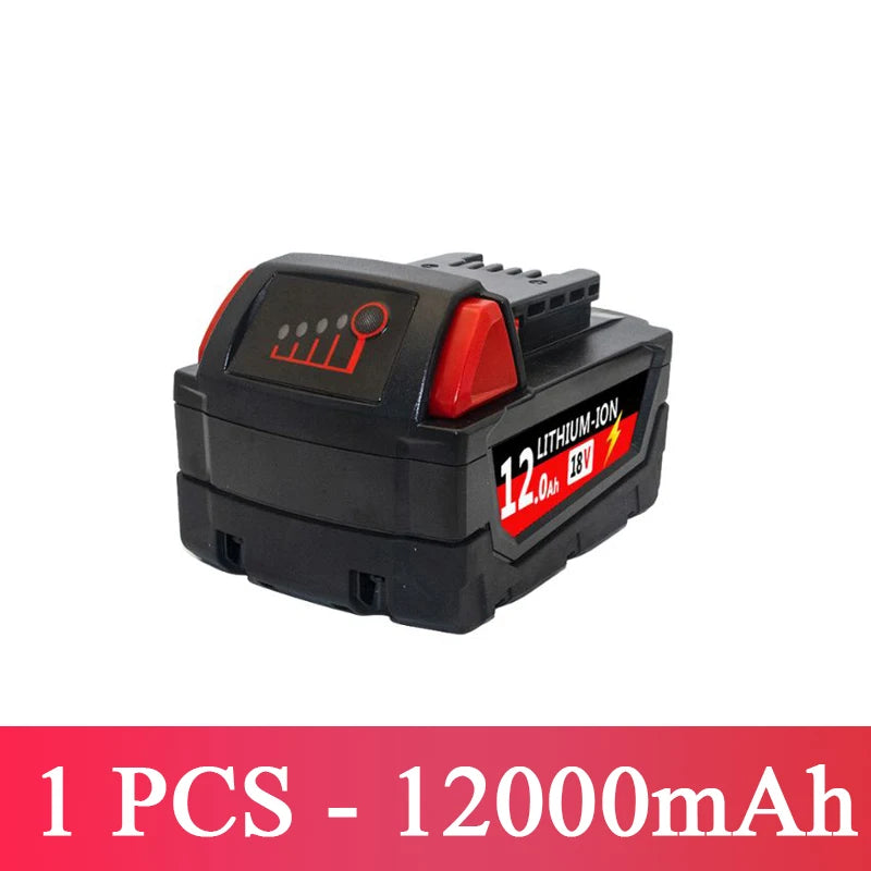 For Milwaukee M18 Power Tool Battery Charger BR XC 18V Milwaukee M18B5 48-11-1860 Built-in 18650 Battery 6.0Ah/9.0Ah/12.0Ah