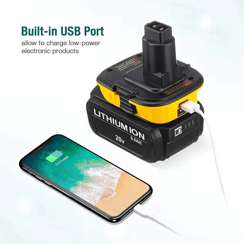 20V Battery Adapter DCA1820 for Dewalt 18V Tools Convert Dew