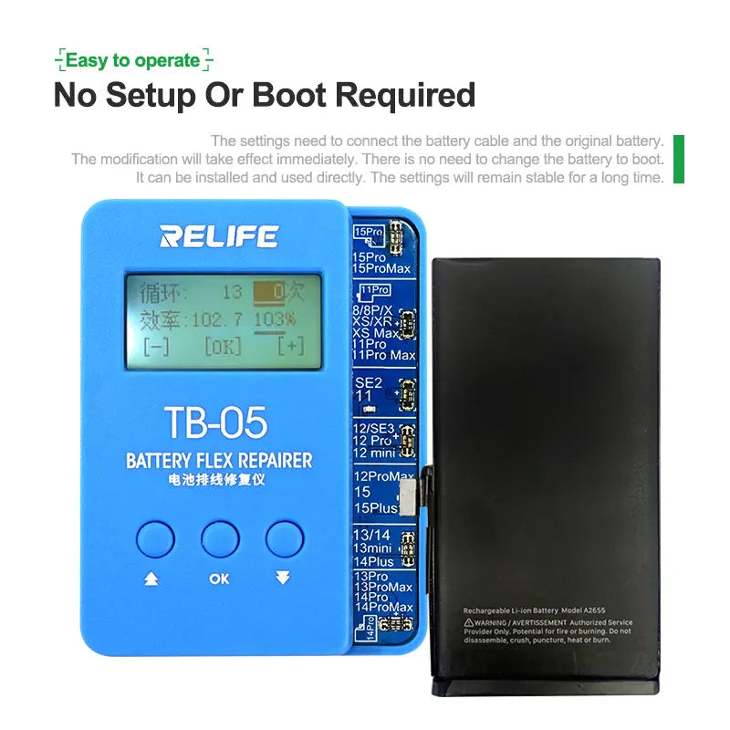 RELIFE TB-05 Battery Cable Repair Instrument Setup-free and 