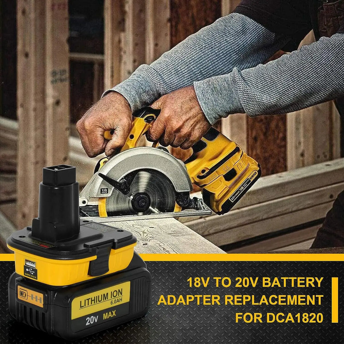 20V Battery Adapter DCA1820 for Dewalt 18V Tools Convert Dew