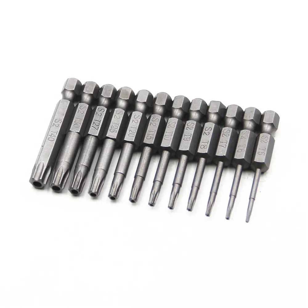 12Pcs Hex Bits Driver Tamper Proof Security Drill Magnetic B