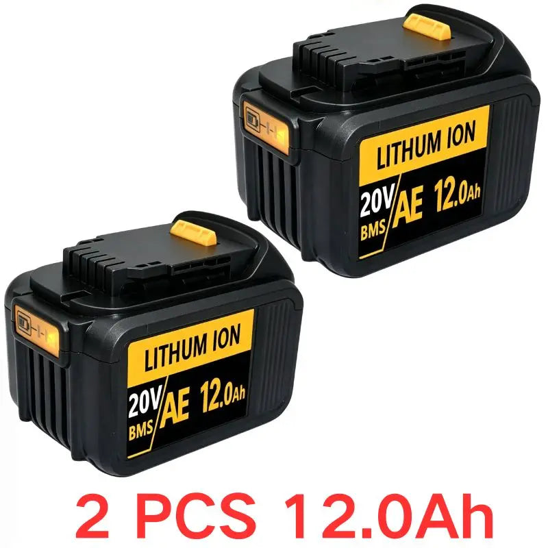20V For DeWalt 12Ah/9Ah/8Ah/6Ah/3Ah Li-lon Battery Replacement DCB DCD DCF DCG series Power Tools+charger+electric drill