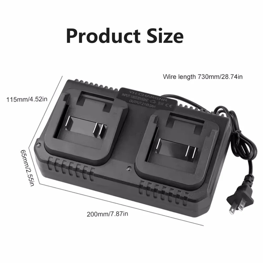 Dual Slot Charger 18V 21V Li-ion Battery Charger for Makita 