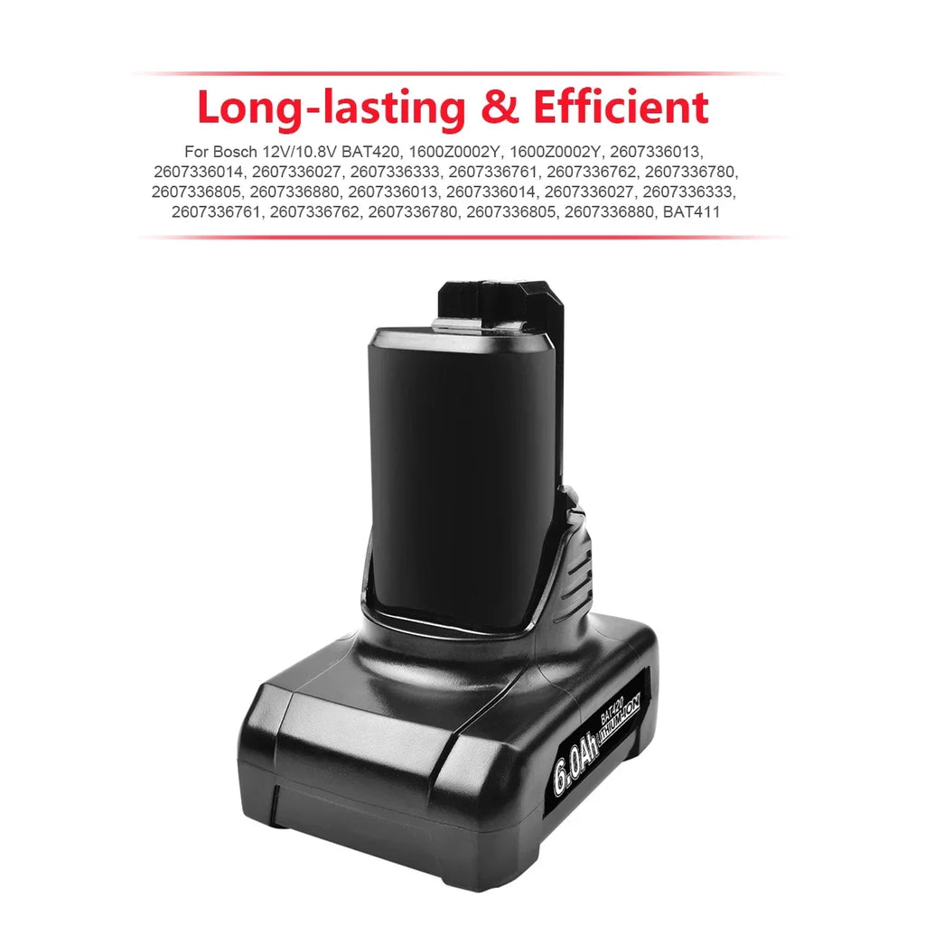 For 12V Bosch 6Ah Li-ion BAT420 BAT411 Replacement Battery f