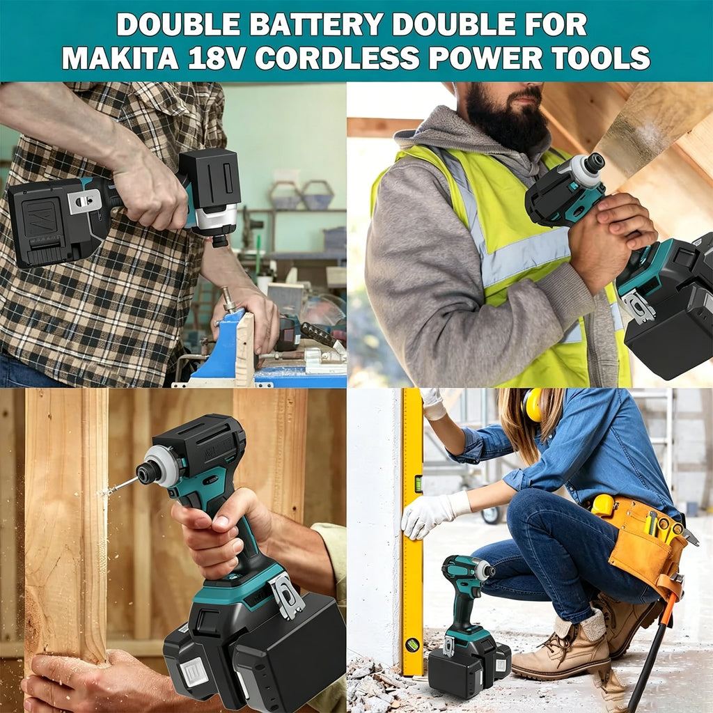 2 in 1 Adapter Converter For Makita 18 V Li-ion Battery Dual