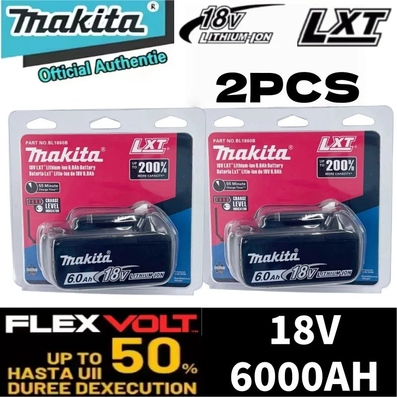 Genuine Makita 18V LXT 6.0Ah Li-ion Rechargeable Battery Replacement for BL1840 BL1850 BL1860 Power Tool Battery
