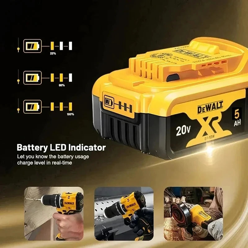 100% Original DeWalt 20V 6Ah 5Ah Battery Power Tool Replacem