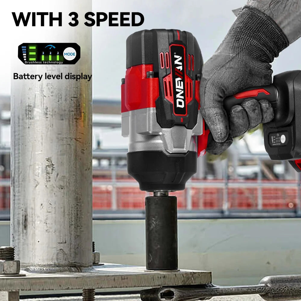 ONEVAN 8000RPM 2800N.M Brushless Electric Impact Wrench Cord
