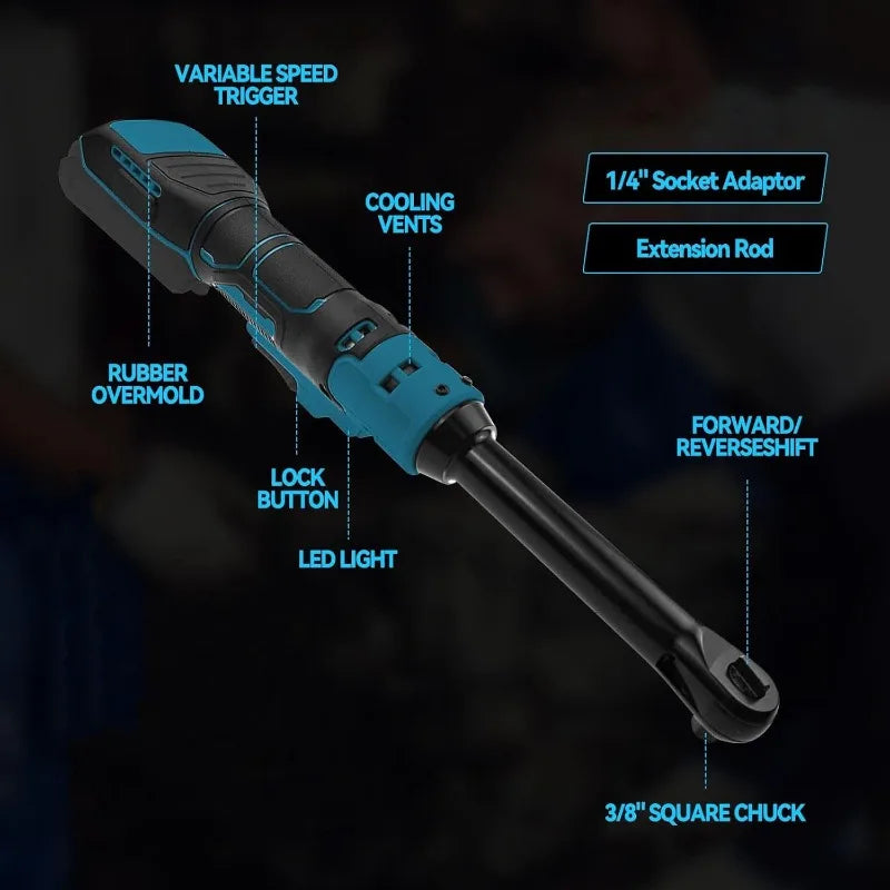 Electric Ratchet Wrench Upgraded Extended Head Removal Screw