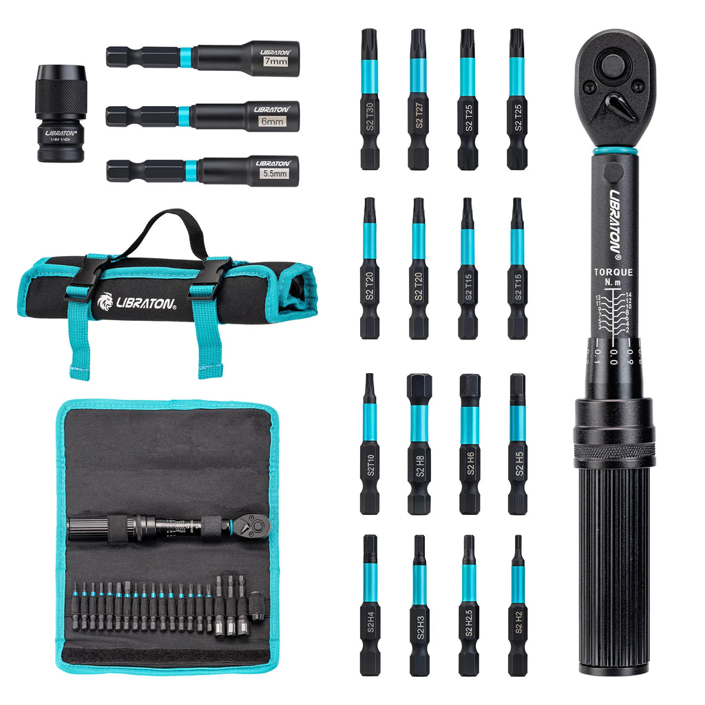 1/4 2-14Nm Bike Torque Wrench 21pcs Bike Torque Wrench Set S
