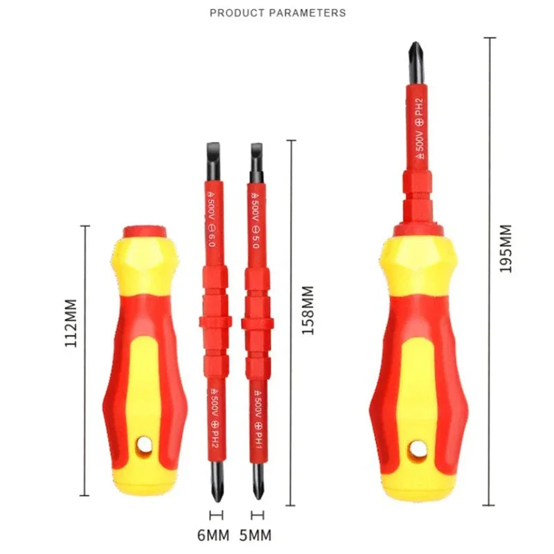 Electricians 3-in-1 Insulated Screwdriver Kit Interchangeabl