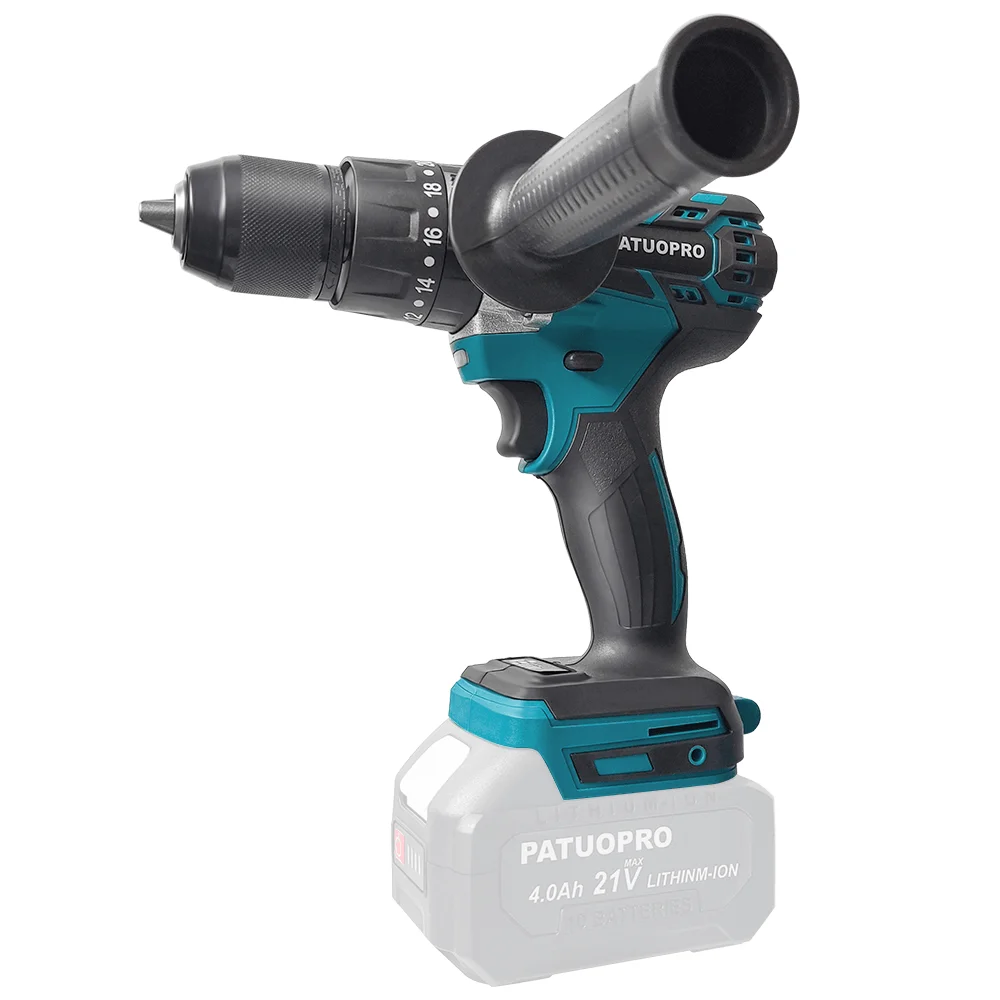 PATUOPRO 13MM Brushless Electric Impact Drill 20+3 Torque Se